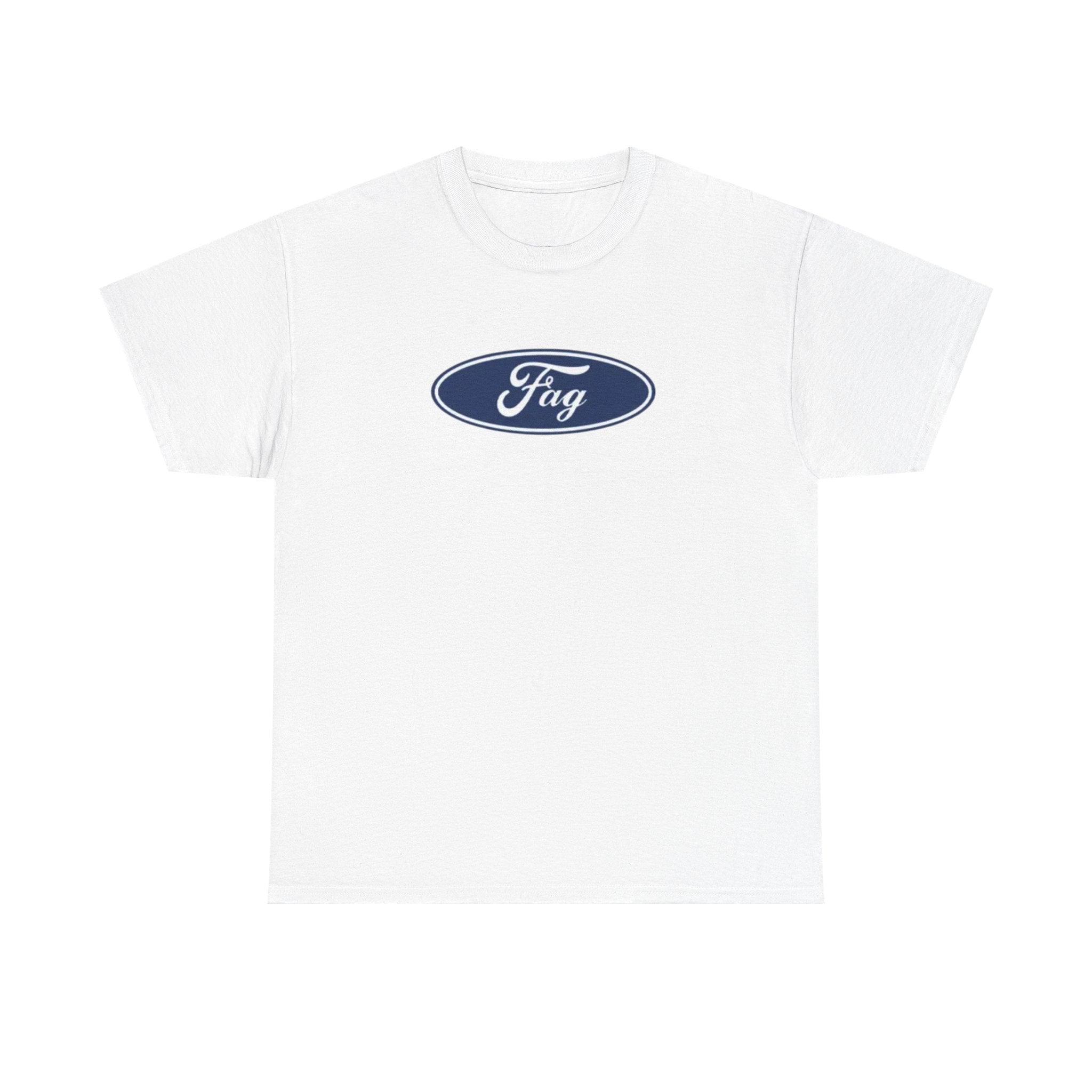 White Graphic Tee — Classic Oval Logo Chest Print
