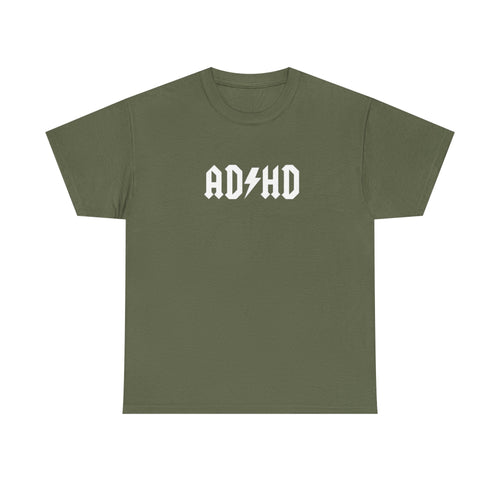 AD/HD Rock Band Style T-Shirt — "For Those About To... (Hold A Rock?)" Graphic Tee
