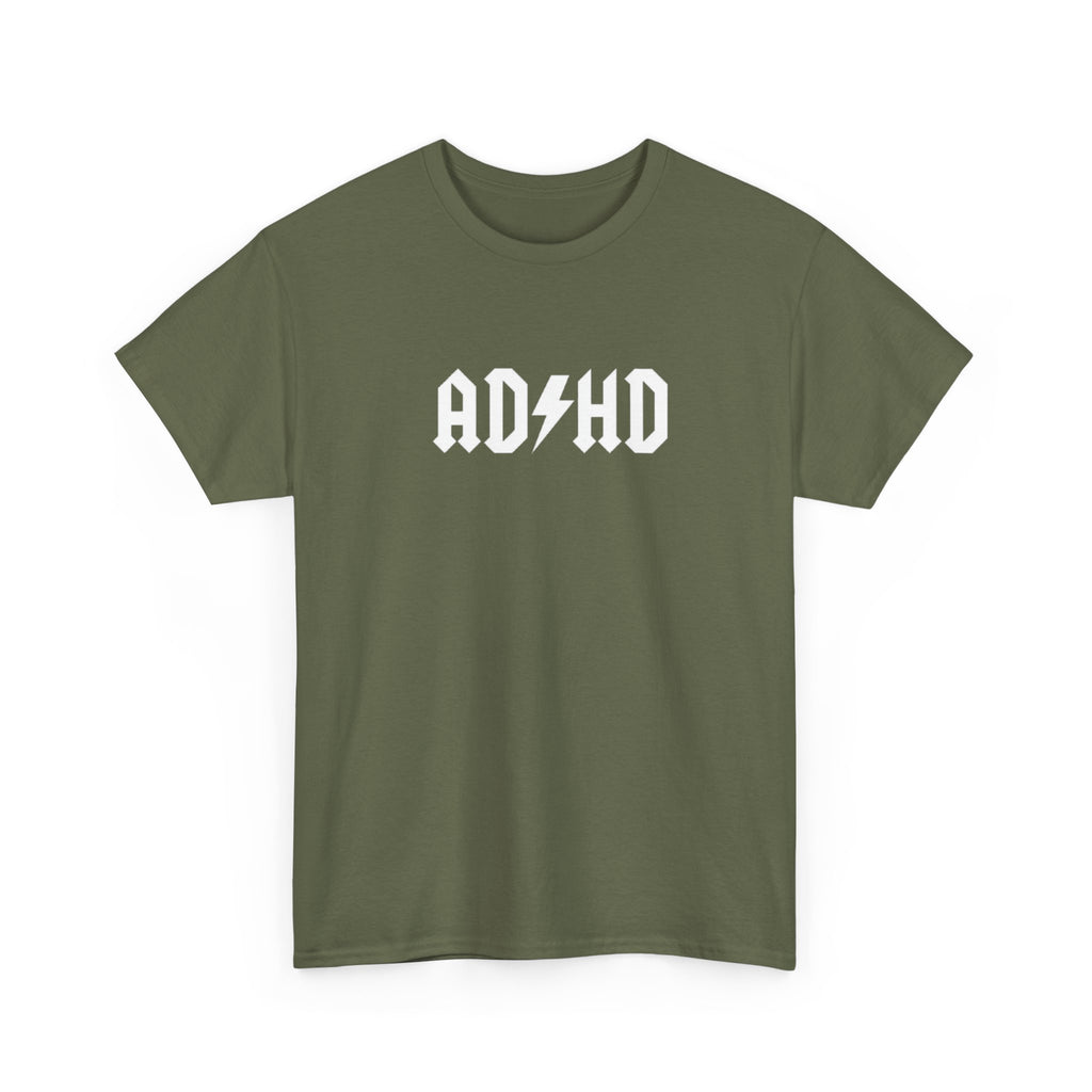 AD/HD Rock Band Style T-Shirt — "For Those About To... (Hold A Rock?)" Graphic Tee