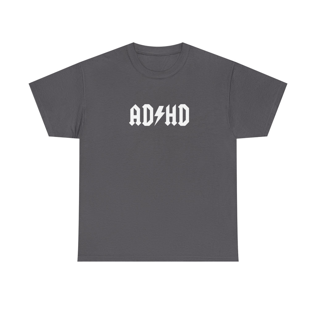 AD/HD Rock Band Style T-Shirt — "For Those About To... (Hold A Rock?)" Graphic Tee