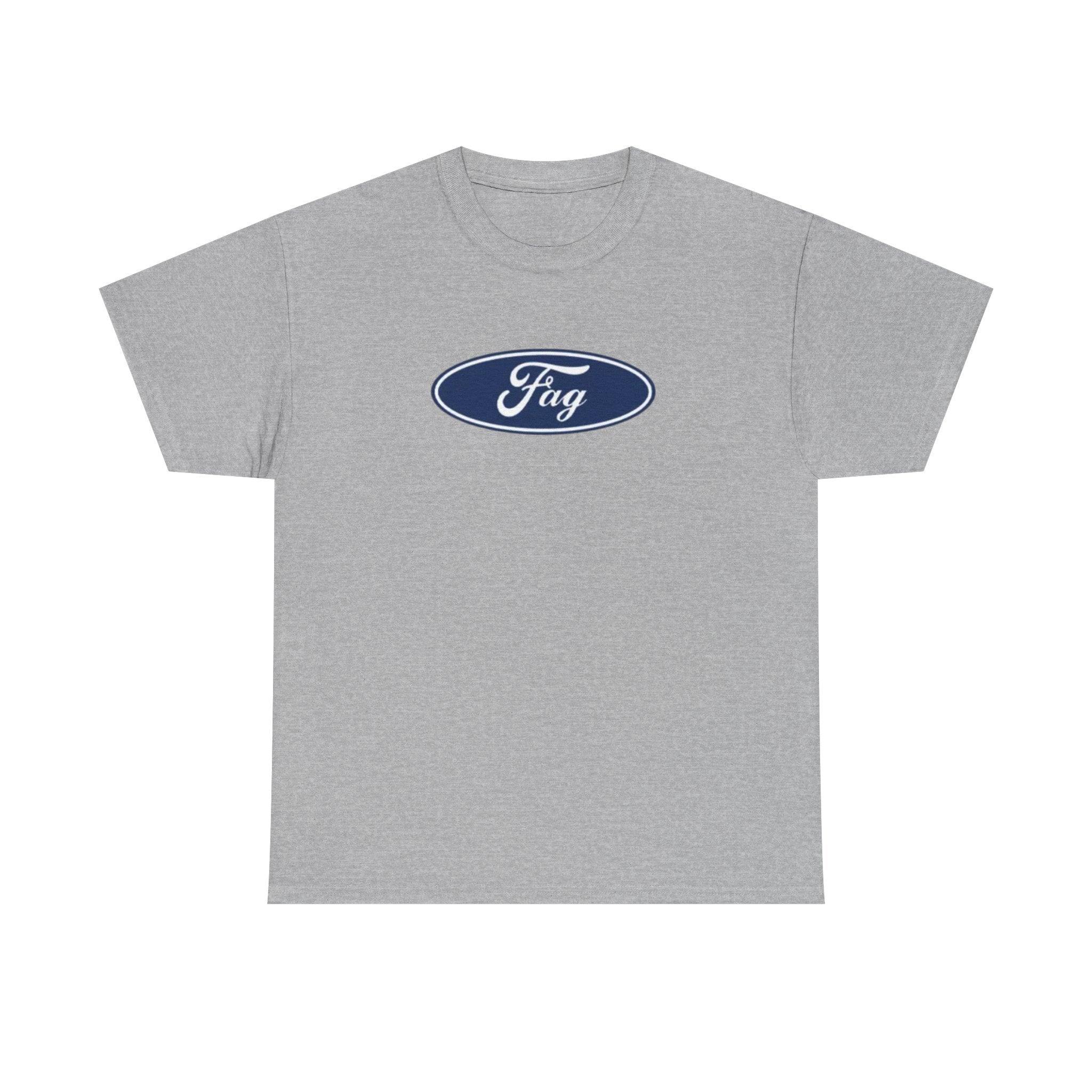 White Graphic Tee — Classic Oval Logo Chest Print