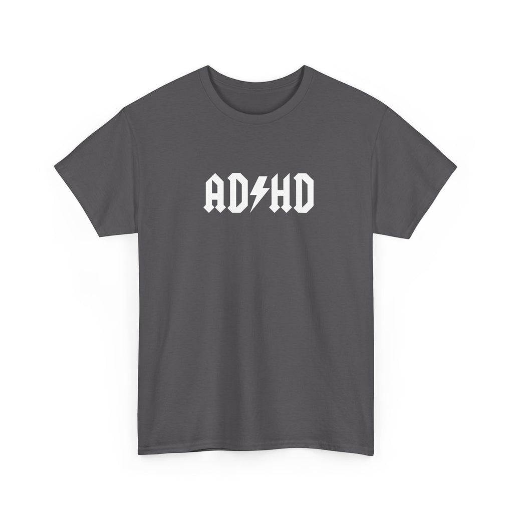 AD/HD Rock Band Style T-Shirt — "For Those About To... (Hold A Rock?)" Graphic Tee
