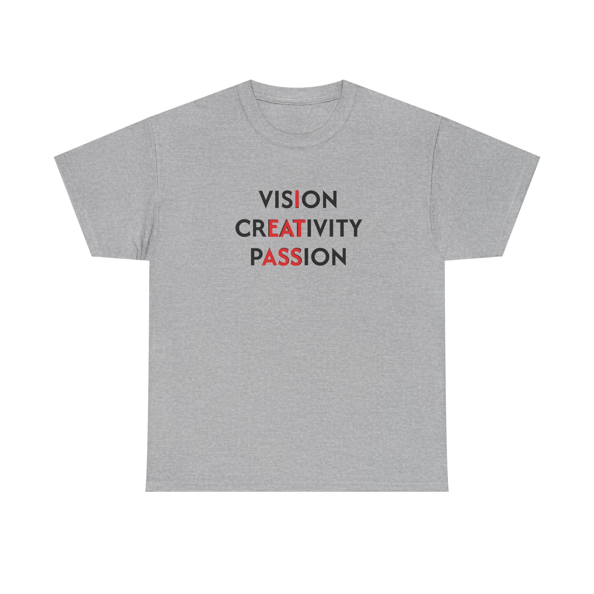 Vision Creativity Passion T-Shirt — Motivational Graphic Tee for Creatives