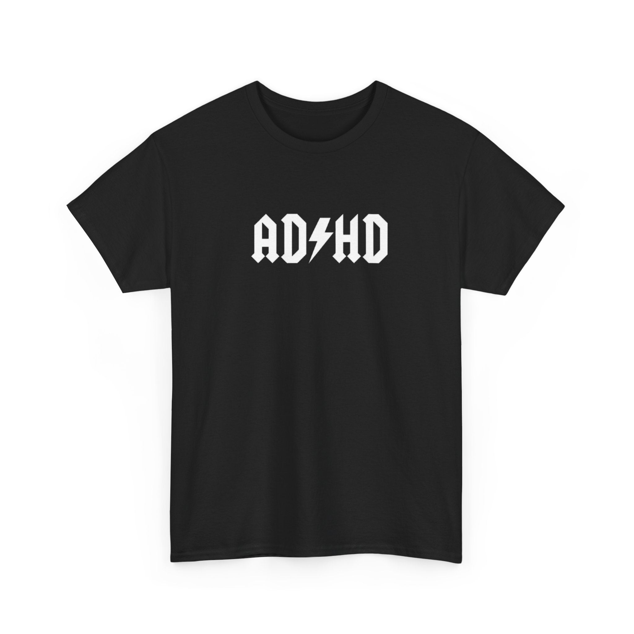 AD/HD Rock Band Style T-Shirt — "For Those About To... (Hold A Rock?)" Graphic Tee