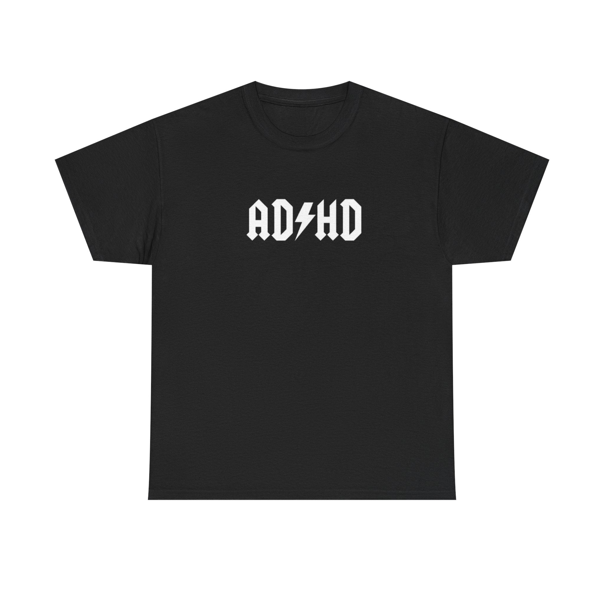 AD/HD Rock Band Style T-Shirt — "For Those About To... (Hold A Rock?)" Graphic Tee
